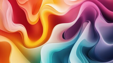 Poster - Abstract Colorful Background with Flowing Shapes and Soft Lines