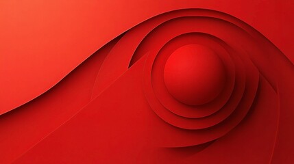 Poster - Abstract 3D Geometric Design with Smooth Red Curves and Sphere