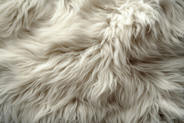 Poster - Close-up of fluffy, light beige fur texture; soft, luxurious, and natural.