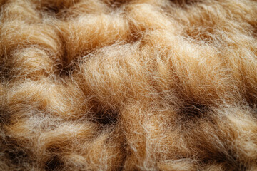 Poster - Close-up of light brown, fluffy, tangled fibers, possibly wool or fur.