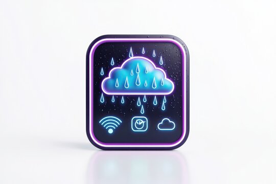 3D line icon representing a weather forecast symbolizing weather app interfaces.