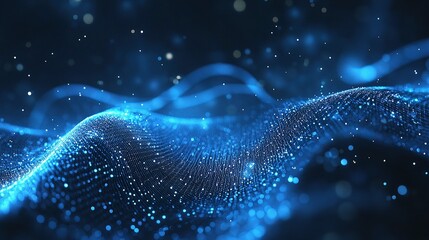 Poster - Abstract Technology Background with Particles and Dynamic Lines