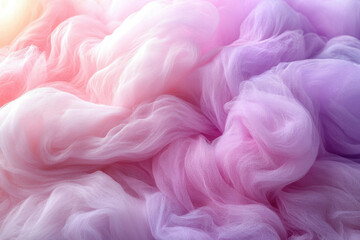 Poster - Soft, pastel pink and purple tulle fabric in a dreamy, flowing texture.