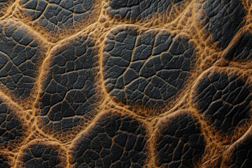 Poster - Close-up of textured leather with dark brown and tan hues, showing a cracked, aged appearance.