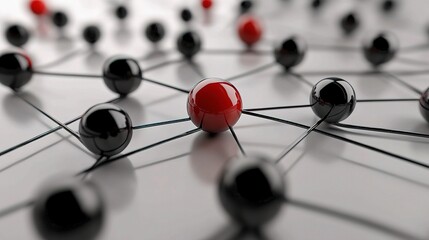 Poster - 3D Representation of Business Network with Connected Nodes and Lines