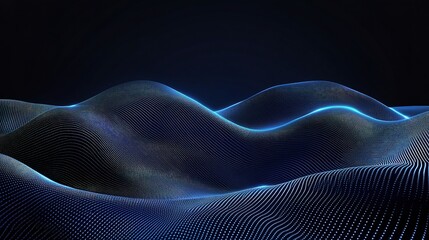 Poster - Abstract Vector Background with Light Blue Lines and Dark Tone