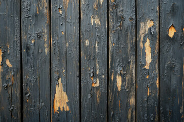 Poster - Dark weathered wood planks with peeling paint, showing aged texture and natural wood grain.