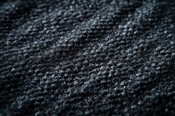 Poster - Close-up of dark gray textured fabric, showing intricate weave and fuzzy fibers.