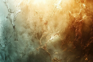 Poster - Abstract textured background with gold and green hues, showing cracks and crevices.