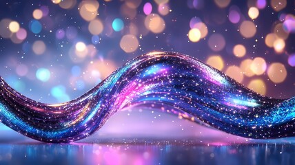 Aufkleber - Abstract background with flowing golden and blue particles, creating a magical and festive atmosphere