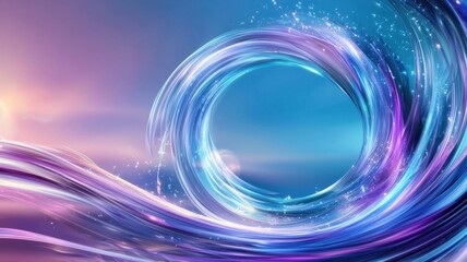 Poster - Smooth abstract blue white swirling circular shape creating modern abstract pattern, ideal for graphic design backgrounds
