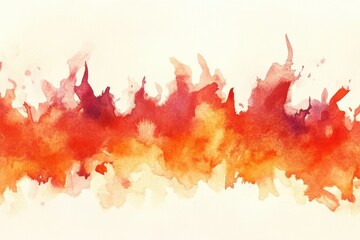 Poster - Vibrant watercolor fiery red flame border for rustic projects and creative themes in artistic style for designers and art enthusiasts