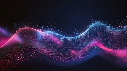 Poster - Abstract Futuristic Technology Background with Colorful Lines and Dots