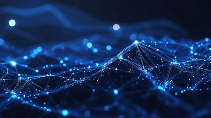 Poster - Dynamic Abstract Technology Background with Moving Blue Lines