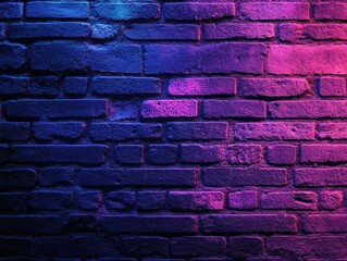Poster - Vibrant Neon Light Reflections on Old Brick Wall, Colorful Abstract Background, Perfect for Modern Art and Creative Design Projects