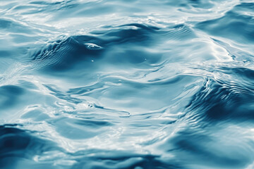 Poster - Close-up of serene, rippling blue water surface, showcasing texture and subtle movement.