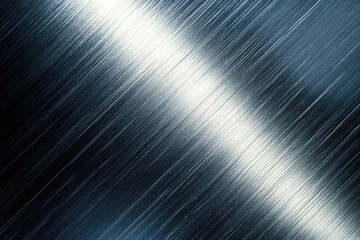 Poster - Diagonal brushed metal texture with a bright light reflecting off its surface.