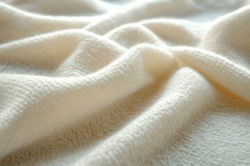 Poster - Creamy soft fabric, luxurious texture, gentle folds, elegant drape, cozy warmth, high-quality material.