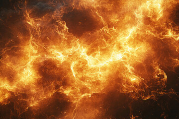 Aufkleber - Abstract fiery nebula, swirling orange and yellow flames, cosmic fire, energy, power.