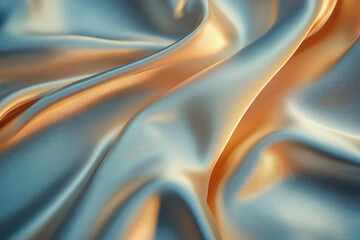 Poster - Elegant, flowing silk fabric with soft, warm hues and subtle texture.