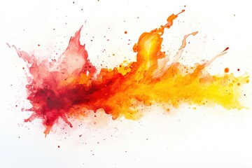 Poster - Flame explosion isolated on bright background, colorful heat design, powerful blaze with vivid hues, energetic fire silhouette, captivating flame imagery for innovative projects