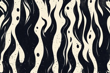 Poster - Hand-drawn flame silhouette seamless pattern for artistic ventures and branding initiatives in creative industries