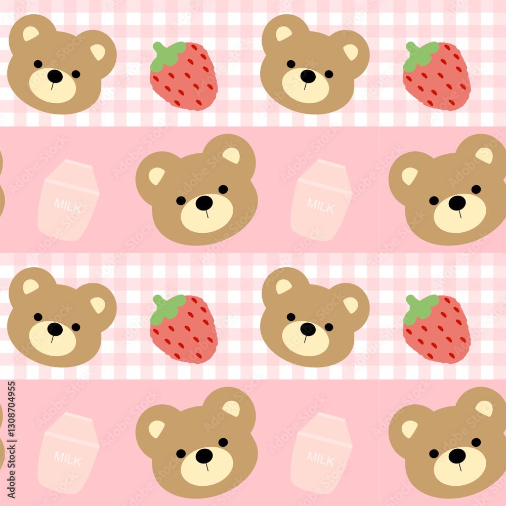seamless background with teddy bears Stock Vector | Adobe Stock