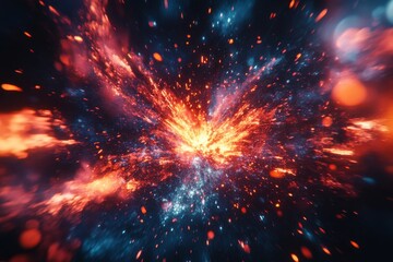 Fototapete - Dynamic inferno of vivid fire flames and dancing sparks against a crisp background for compelling creative projects and striking visual presentations
