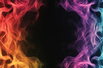 Poster - Elegant flaming border design showcasing vibrant hues for dynamic graphic projects and artistic presentations ideal for creative professionals and design enthusiasts