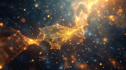 Poster - Experience an ethereal scene of glowing nodes pulsating in a celestial expanse. This abstract representation captures the beauty of cosmic energy and intricate patterns.