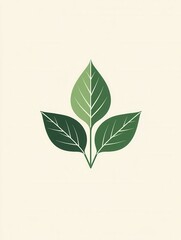 Poster - minimalist basil leaf logo featuring geometric design, clean lines, and fresh green tones for herbal