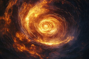 Poster - A fiery vortex spirals into a glowing core, a mesmerizing display of intense heat and energy.