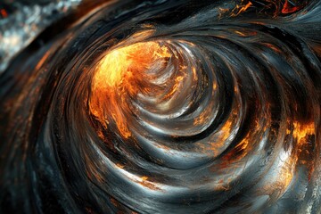 Poster - Abstract swirling vortex of fire and dark matter, creating a mesmerizing and intense visual experience.