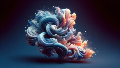 fluid form a dynamic shape that appears to be constantly flowing