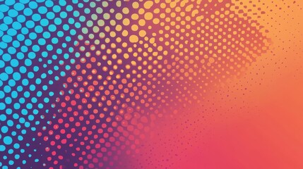 Poster - Colorful gradient background filled with patterned halftone dots displays