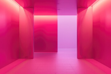 Poster - Abstract of minimal style of interior design. Architecture of room design by pink color, inside of house express seamless wall tiles with plain decoration perfect for peaceful style background. AIG51.