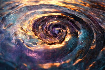 Aufkleber - Abstract swirling vortex of vibrant colors, resembling a cosmic nebula or fiery whirlpool.
