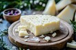 © Vlad - Asiago Cheese. Authentic Italian Dairy Product on Plate, Healthy and Nourishing