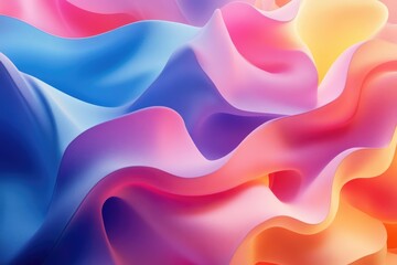 Poster - Abstract image of vibrant, flowing pastel colors creating a wave-like pattern.