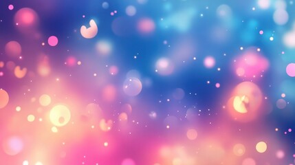 Poster - An abstract background composed of colorful blurred circles and sparkling particles