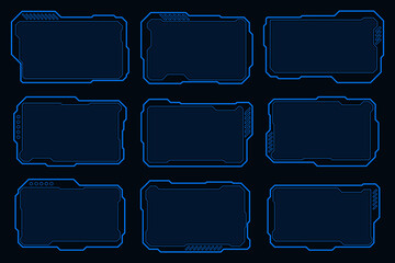 Wall Mural - technology futuristic set hi tech element. hud sci-fi interface.