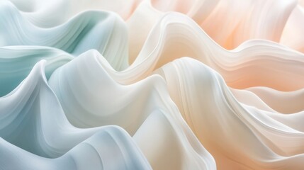 Poster - colorful abstract fabric waves in pastel soft tones and fluid motion concept