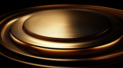 Poster - abstract golden circular patterns with radiating light and texture elements concept