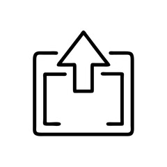 Poster - Upload, share, arrow, box, send, transfer, data. Icon for file sharing, uploading, and data transfer. Use on cloud storage, file sharing, or social media sites.
