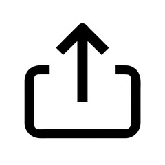 Poster - Upload, share, arrow, box, send, transfer, data. Icon for file sharing, uploading, and data transfer. Use on cloud storage, file sharing, or social media sites.