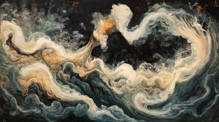 Poster - Abstract artwork depicts swirling patterns of flowing colors and shapes