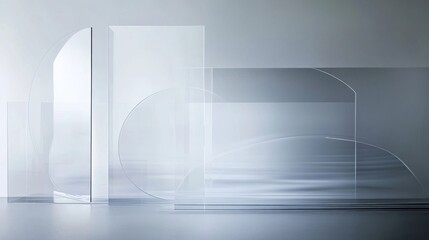 Poster - Transparent Glass Structures Create An Interesting Abstract Composition