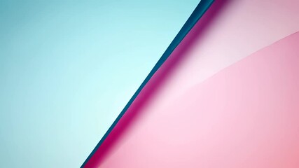 Poster - Pink and blue gradient abstract background with diagonal shapes and light effects creating a dynamic and modern composition geometric lines holographic video 4k