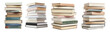 © THESUN - stacks of books in a row. isolated on transparent background