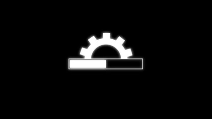 4k Operating system upgrading concept, Software updating and processing icon animation.